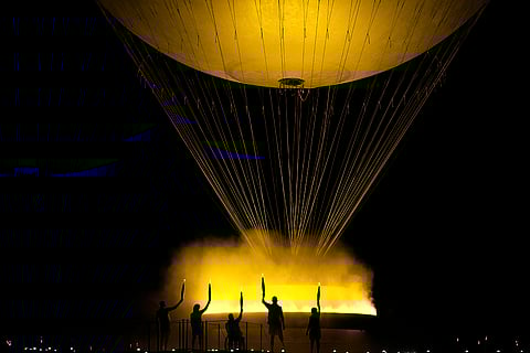 2024 Paralympics Opening Ceremony: Athletes light the cauldron during the Opening Ceremony